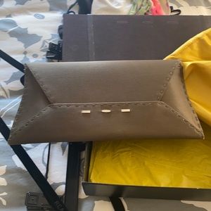 Limited Edition Silk and suede envelope clutch.